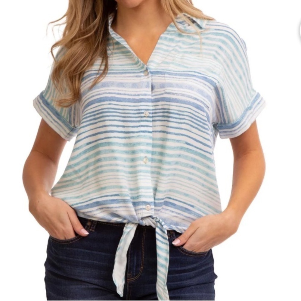 Jordache women’s front tie soft oversized top XL